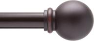 🪞 kenney chelsea 0.625" standard decorative window curtain rod, 28-48", weathered brown logo