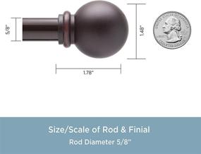 img 2 attached to 🪞 Kenney Chelsea 0.625" Standard Decorative Window Curtain Rod, 28-48", Weathered Brown