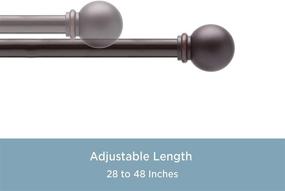 img 3 attached to 🪞 Kenney Chelsea 0.625" Standard Decorative Window Curtain Rod, 28-48", Weathered Brown