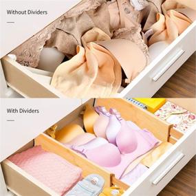 img 1 attached to 🎋 Efficient Bamboo Drawer Dividers: Utoplike 4 Pack Adjustable Organizers for Kitchen, Dresser, Bathroom, Bedroom, Baby Drawer, and Desk (Natural)