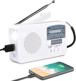 img 4 attached to Qoosea Emergency Radio Hand Crank Solar Weather Portable AM/FM Radio Dynamo All-in-One 📻 Power Radio with Phone Charger, Flashlight, MP3 Player, SOS Alarm for Hiking, Camping, Home