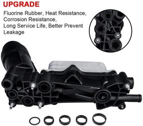 img 2 attached to Engine Oil Cooler Filter Housing Adapter & Intake Manifold Gasket Set for 2014-2017 Jeep/Dodge/Chrysler 3.6L Vehicles