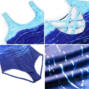img 1 attached to Exlura Crisscross Swimsuit Athletic Training Women's Clothing for Swimsuits & Cover Ups