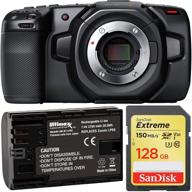 🎥 blackmagic design pocket cinema camera 4k starter bundle: including sandisk extreme 128gb sdxc memory card & extended life lp-e6 replacement battery logo