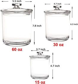 img 2 attached to 💧 Set of 3 Youngever Clear Plastic Apothecary Jars – 60oz, 30oz, and 15oz