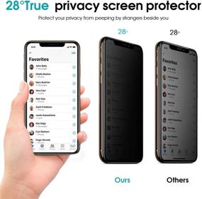 img 2 attached to 📱 OTAO Приватный защитный экран для iPhone 11 Pro Max/iPhone Xs Max - Улучшенное 28° Антишпионское закаленное стекло с полным покрытием (2 шт.)