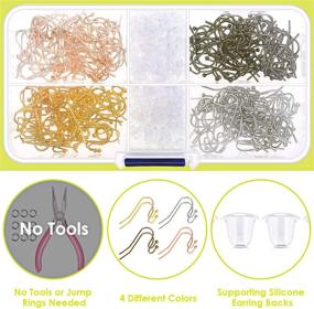 img 2 attached to 🌟 Complete Earring Making Kit: Audab 480pcs French Earring Hooks and Earring Backs for DIY Jewelry Making