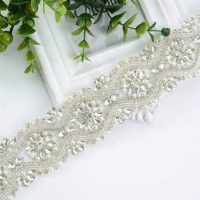 img 3 attached to ShiDianYi Rhinestone Applique Trim: Perfect Wedding Dress Bridal Sash Belt & Lace Sash