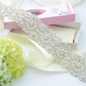 img 2 attached to ShiDianYi Rhinestone Applique Trim: Perfect Wedding Dress Bridal Sash Belt & Lace Sash