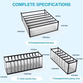 img 3 attached to 👙 Organize Your Underwear, Bras, and Socks with TOPTEAM Underwear Drawer Organizer - 3 Sets of Foldable Closet Storage Boxes in Black