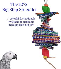 img 1 attached to 🐦 Colorful Bamboo Step Shredders: Interactive Chew Toys for Parrots and Parrotlets