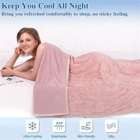 img 1 attached to 🌬️ ABFace Cooling Blanket Twin Size - 60x80 Inch, Cool Summer Blanket for Hot Sleepers, Lightweight and Breathable, Cooling Fiber and Plush Double Sided, All Season - Blush Pink