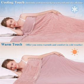img 3 attached to 🌬️ ABFace Cooling Blanket Twin Size - 60x80 Inch, Cool Summer Blanket for Hot Sleepers, Lightweight and Breathable, Cooling Fiber and Plush Double Sided, All Season - Blush Pink
