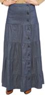 👗 tiered prairie stonewash skirts for women - length and women's clothing logo