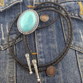 img 3 attached to 🤠 Genuine Leather Western Turquoise Men's Accessories by SELOVO: A Statement of Style and Quality