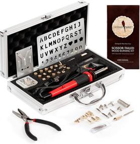img 4 attached to 🔥 Complete Pyrography Kit - 43PCS - Premium Wood Burning Set with Adjustable Temperature Pen, Safety Stand, Metal Stencil & Pliers. Free Deluxe Case & How To Guide. Perfect Gift for Mastering the Art of Pyrography Effortlessly