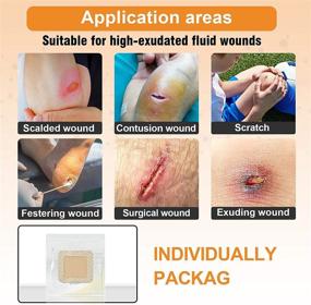 img 1 attached to Carbou Silicone Foam Dressing: 10 Waterproof Bandages for High-Absorbency Wound Care with Silicone Border