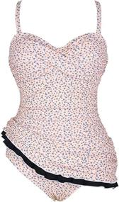 img 2 attached to 🌺 Stylish Coastal Rose Women's Swimdress: Flattering One Piece with Ruched Ruffles and Tummy Control