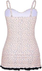 img 1 attached to 🌺 Stylish Coastal Rose Women's Swimdress: Flattering One Piece with Ruched Ruffles and Tummy Control