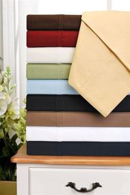 img 1 attached to 🌟 Luxurious Superior Egyptian Cotton Pillowcases - 530TC, Standard Size, Chocolate, 2-Piece Set