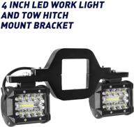 🚗 hitch led light: ebestauto 4 inch tow hitch led lights + 2 inch towing hitch mount brackets for truck trailer suv pickup - dual led off-road driving light bar logo