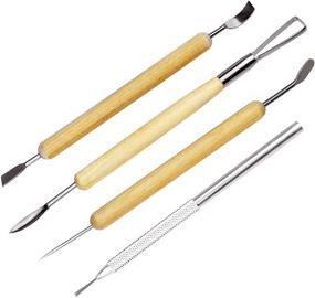 img 2 attached to 🏺 11-Piece Clay Pottery Sculpting Tools Set with Wooden Handles | Polymer Clay Cleaning Kit for Sculpture