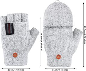 img 2 attached to 🧤 Warmth Meets Versatility: Men's Winter Convertible Knitted Fingerless Mittens - A Must-Have Accessory