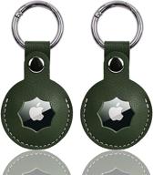 кентаул - [2 шт.] кожаный чехол для бирки air tag для air tag apple tag airtag keychain 2 шт. кожаное кольцо для бирки air tag airtag accessories airtag case (6 зеленых стандартных размеров x 2). логотип