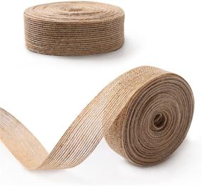 img 4 attached to 🎀 FOLAI Natural Burlap Fabric and Ribbon: Ideal for Weddings, Events, Parties, and Home Decor - 2 Rolls, 10M Long x 3cm Wide Each
