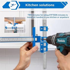 img 3 attached to VMAN Cabinet Hardware Jig Tool Set: Cabinet Handle Jig, Aluminum Dowelling Tools with Oxford Bag - Adjustable Power Tool Drill Guide for Cabinet Handles, Knobs on Drawers, Doors, and Cabinets