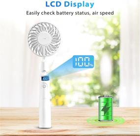 img 3 attached to 🌬️ Portable Neck Fan, Hanging Fan, Desk Fan, Neckband Fan with 4000mAh Battery, Leafless Design, Low Noise - Ideal for Traveling, Sports, Office (White)