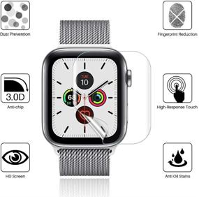 img 2 attached to 6-Pack защитное стекло для Apple Watch 40 мм серии 5/6/SE, 38 мм серии 3 - модель LK05, гибкая TPU пленка, защита от отпечатков пальцев, самоисцеляющаяся, HD прозрачное