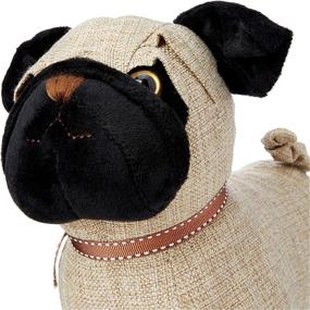 img 1 attached to 🐶 Brown Fabric Pug Dog Door Stopper - 28x28x21 cm, Convenient and Stylish