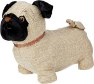 🐶 brown fabric pug dog door stopper - 28x28x21 cm, convenient and stylish логотип