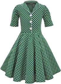 img 4 attached to 🦋 Charm in Simplicity: BlackButterfly Kids' 'Sabrina' Vintage Polka Dot 50's Girls Dress