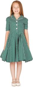 img 2 attached to 🦋 Charm in Simplicity: BlackButterfly Kids' 'Sabrina' Vintage Polka Dot 50's Girls Dress