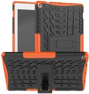 🔶 boskin kindle fire hd 10 case 2019 2017 release - heavy duty cover with built-in kickstand (orange) logo