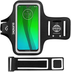 img 4 attached to Moto G7 Power/G7 Plus/G7 Armband - BUMOVE Gym Running Workouts Sports Cell 📱 Phone Arm Band for Motorola Moto G7/G7 Plus/G7 Power - Key/Card Holder - Black