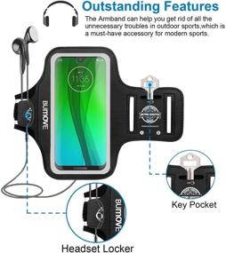 img 3 attached to Moto G7 Power/G7 Plus/G7 Armband - BUMOVE Gym Running Workouts Sports Cell 📱 Phone Arm Band for Motorola Moto G7/G7 Plus/G7 Power - Key/Card Holder - Black