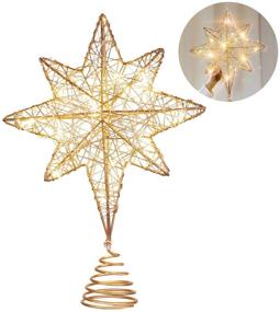 img 4 attached to 🎄 Metal Christmas Tree Star Topper - Yardwe 11.8 Rose Gold Xmas Tree Topper Star for Ornament Decoration at Christmas Tree Party