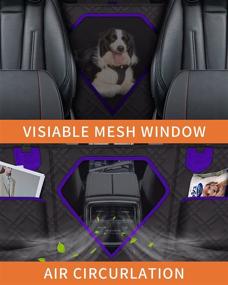 img 3 attached to 🐶 Purple Toozey Dog Seat Cover for Back Seat with Side Protector, Waterproof Scratchproof Backseat Dog Car Seat Covers with Mesh Window, Seat Belt, Nonslip Dog Hammock for Car Trucks SUVs