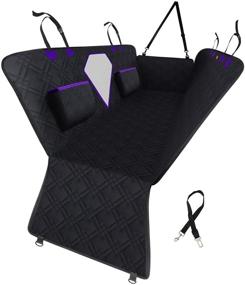 img 4 attached to 🐶 Purple Toozey Dog Seat Cover for Back Seat with Side Protector, Waterproof Scratchproof Backseat Dog Car Seat Covers with Mesh Window, Seat Belt, Nonslip Dog Hammock for Car Trucks SUVs