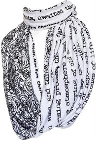 img 4 attached to Stylish Literary Accessory: Literati Club Jane Eyre Book Scarf in White - One Size Fits All