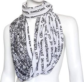 img 3 attached to Stylish Literary Accessory: Literati Club Jane Eyre Book Scarf in White - One Size Fits All