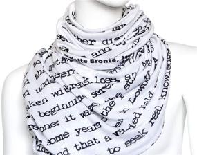 img 1 attached to Stylish Literary Accessory: Literati Club Jane Eyre Book Scarf in White - One Size Fits All