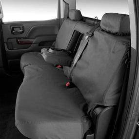 img 1 attached to Custom Fit Polycotton Seat Cover for Ram 1500 Second Row - Covercraft SS7432PCCH (Charcoal)