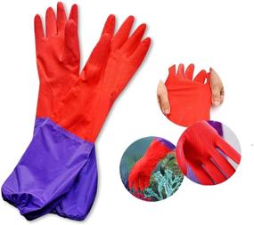 img 4 attached to 🧤 SunGrow 19.6-Inch Long Aquarium Water Change Gloves - No-Skid Design, Keep Hands and Arms Dry, Seamless Stitching, Elastic Cuff - 1 Pair