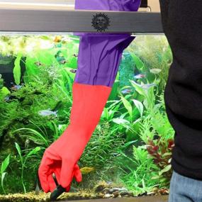 img 2 attached to 🧤 SunGrow 19.6-Inch Long Aquarium Water Change Gloves - No-Skid Design, Keep Hands and Arms Dry, Seamless Stitching, Elastic Cuff - 1 Pair