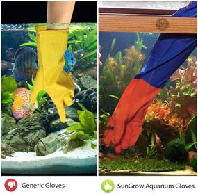 img 1 attached to 🧤 SunGrow 19.6-Inch Long Aquarium Water Change Gloves - No-Skid Design, Keep Hands and Arms Dry, Seamless Stitching, Elastic Cuff - 1 Pair