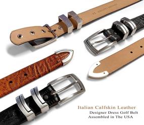 img 1 attached to 🐊 Genuine Italian Calfskin Alligator Men's Accessories - Stylish Belts